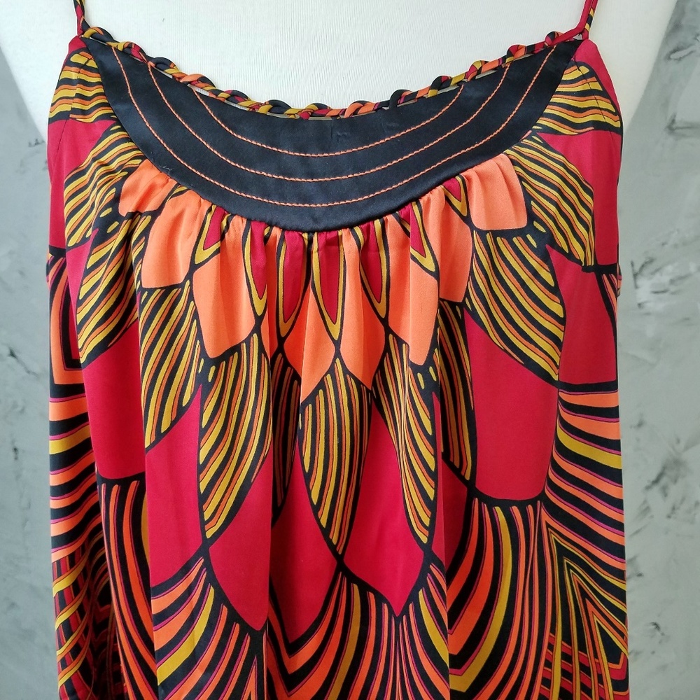 NICOLE MILLER Bold Red & Orange Flowing Camisole - Picture 6 of 7